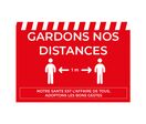 Signalétique Vinyle A3 " Gardons nos Distances" Texte Blanc Fond Rouge h.297 x l.420 mm