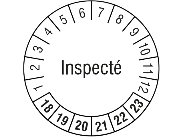 Pastille calendrier avec texte inspecté