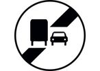 Panneau fin d'interdiction de dépasser - B34a