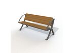 Banc public avec accoudoirs en compact stratifié Teck - Bergerac