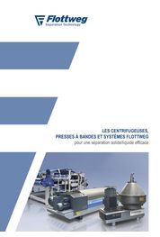 Catalogue Centrifugeuses Flottweg, presses à bandes et systèmes