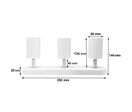 Plafonnier 3 Spots Orientables Alu Blanc pour Ampoule GU10