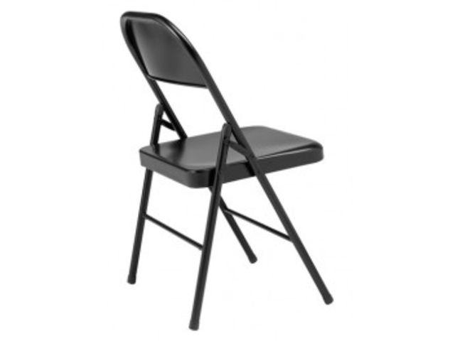Chaise visiteur pliante BOSTON METAL Noire