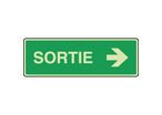 Panneau photoluminescent d'évacuation sortie flèche à droite