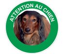 Panneau Attention au chien Teckel - Rigide Ø180mm - 4040400