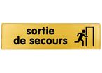 Plaquette Sortie de secours - Plexiglas or 170x45mm - 4491172
