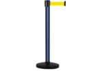 Poteau Alu Bleu laqué à sangle Jaune 3m x 50mm sur socle portable - 2010634