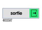 Plaquette de porte Sortie - Plexiglas couleur 170x45mm - 4033587