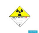 Etiquettes matières radioactives classe 7 (catégorie 3) - 100 x 100mm - CODE 0173/C