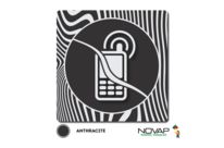 Plaquette Téléphone interdit - Design Anthracite 90x90mm - 4330860