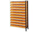 Kit suivant rayonnage avec 50 bacs plastiques oranges 7 L