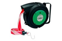 Cable Equipements - Enrouleur Bande Signalisation Rouge/Blanc 20m - Ruban Chantier Extérieur Parking - Plastique Antichoc - 3 Ans Garantie