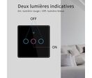 Interrupteur Mural Double Connecté Wifi Tactile NOIR - Silumen Home