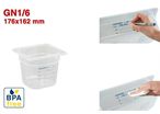 GN1/6 - PROFONDEUR 150 MM (HACCP) / SANS BPA - LABEL IML - SANS COUVERCLE