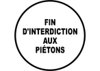 Panneau fin interdiction B39