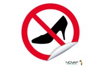 Panneau Talons aiguilles interdits - Vinyle adhésif Ø300mm - 4038209