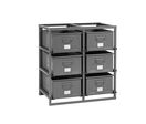 Rack de rangement 6 postes avec caisses métalliques vernies 85 litres