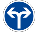 Panneau obligation à droite à gauche B21e