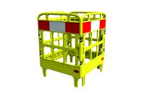 Barrière de protection polyéthylène 4 portes jaune 