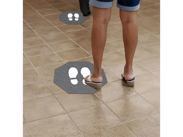 Tapis type panneau d'arrêt adhésif - Lot de 6