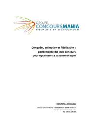 Catalogue Livres blancs : Livre blanc : Conquete, animation et fidelisation Janvier 2011