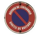 Panneau vintage Défense de stationner sortie de voiture - Rigide Ø180mm - 4019116