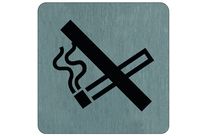 Plaque de porte Zone non fumeurs - Aluminium brosse 100x100mm - 4384160