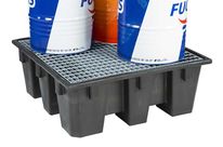 Bac de rétention PE recyclé 4 fûts | BAC4F/ECO