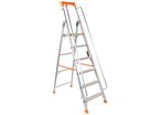 Manutan Expert - Escabeau professionnel aluminium 6 marches avec rampe - Charge max 150 kg - Hauteur d'accès 3.37 m - Norme EN 131