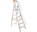 Manutan Expert - Escabeau professionnel aluminium 6 marches avec rampe - Charge max 150 kg - Hauteur d'accès 3.37 m - Norme EN 131