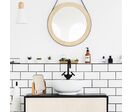 Miroir à poser en bambou rectangulaire 22x16cm - Blanc