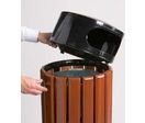 Corbeille publique bois-métal 40 L