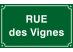 Plaque de rue 450 x 250 aluminium listel double