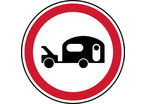 Panneau de parking interdiction aux caravanes et remorques