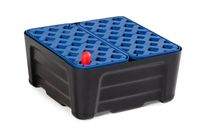 Bac de rétention en plastique pour petits récipients avec indicateur de niveau