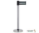 Poteau alu chromé à sangle Noir/Argent 3m x 100mm - 2700054