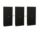 Manutan Expert - Pack 3 Armoires Métal Orel 180x92x42 cm Noir - 4 Tablettes 60kg - Livré Monté - Fermeture à Clé