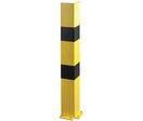 Mottez - Poteau de protection d'angle XXL - Hauteur 120cm - Acier Noir/Jaune - Usage Entrepôt
