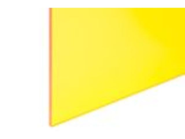 Plaque PMMA coulé transparent jaune bouton d'or 1201 EP +/- 3 mm