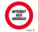 Panneau Interdit aux animaux - Novap