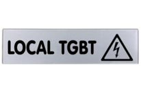 Plaquette Local TGBT - Plexiglas argent 170x45mm - 4321615