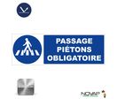 Panneau Passage Piétons obligatoire - Classe 1 - Alu 450x150mm - 4012285