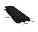 Lot de 2 Panneaux Acoustiques Muraux Bois 240x60x2,2cm - Couleur Noir avec Fond Noir