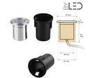Spot LED encastré de sol rond inox 3W - COB - 230V - QINOX 92 mm