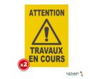 Lot de 2 plaques modulable jaune - Travaux en cours - 4280295