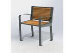 Fauteuil urbain en compact stratifié Teck + acier - Léognan