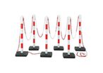 Novap - Kit Poteaux de Guidage à Chaîne PVC Rouge/Blanc - 6 Poteaux 900mm - Idéal Parking Intérieur/Extérieur