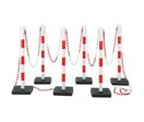 Novap - Kit Poteaux de Guidage à Chaîne PVC Rouge/Blanc - 6 Poteaux 900mm - Idéal Parking Intérieur/Extérieur