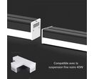 Connecteur 10W en T pour Suspension Linéaire Fine Noire 40W - Blanc Neutre 4000K - 5500K
