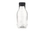 Bouteille en plastique RPET transparente 330 ML + bouchon noir (X350) Firplast
